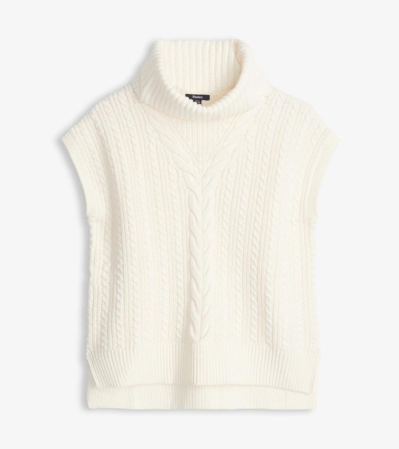 Women Cable Knit Vest - Winter White | Hatley Sweaters