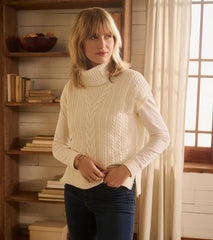 Women Cable Knit Vest - Winter White | Hatley Sweaters