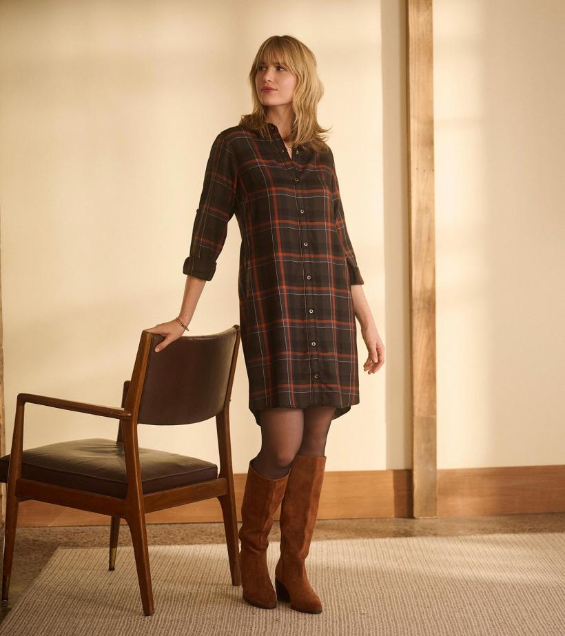 Women Cara Shirt Dress - Autumn Plaid | Hatley Dresses