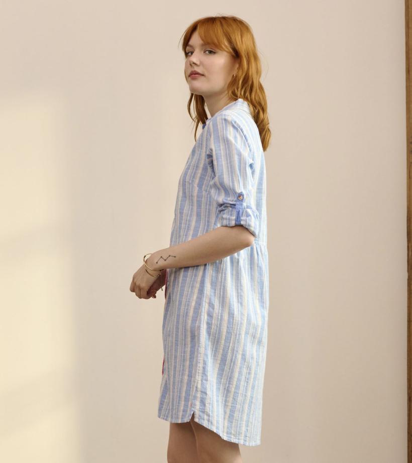 Women Cara Shirt Dress - Light Blue Stripes | Hatley Dresses
