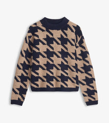 Women Carmi Pullover - Large Houndstooth | Hatley Sweaters