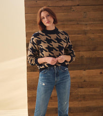 Women Carmi Pullover - Large Houndstooth | Hatley Sweaters