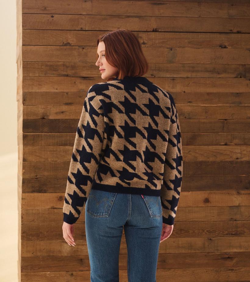 Women Carmi Pullover - Large Houndstooth | Hatley Sweaters