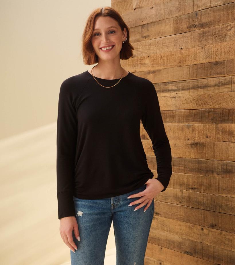 Women Chantel Pullover - Black Caviar | Hatley Tops