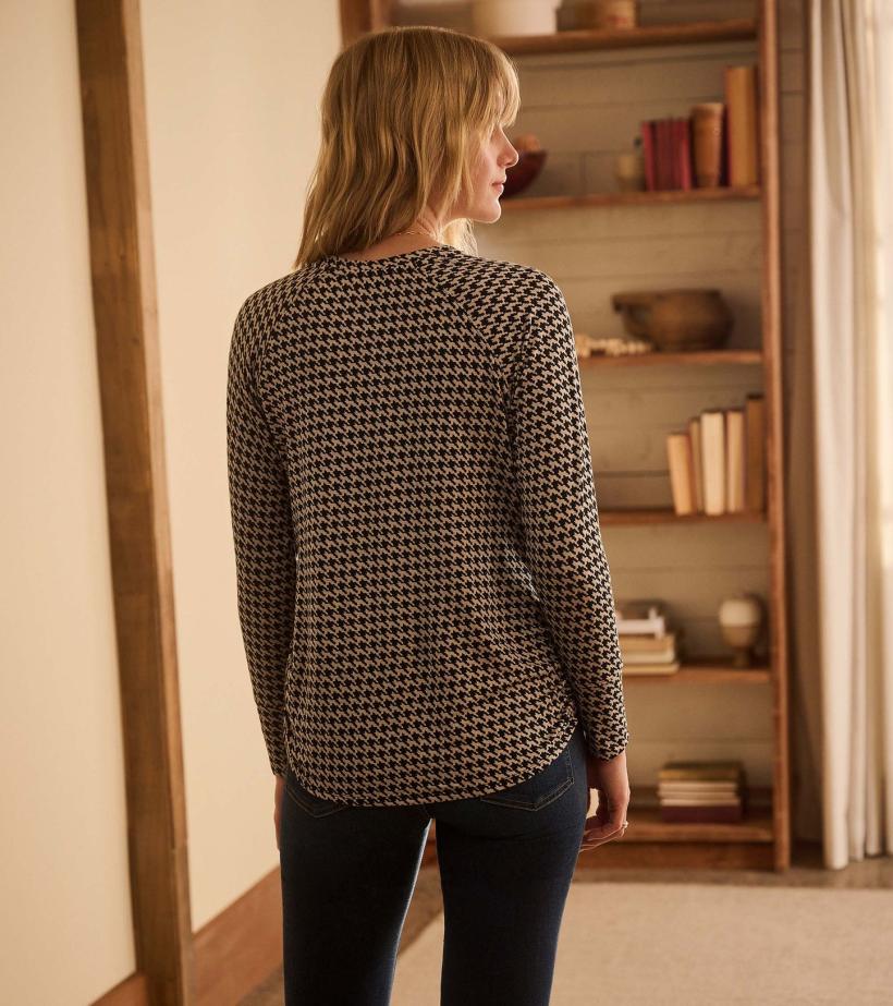 Women Chantel Pullover - Houndstooth | Hatley Tops