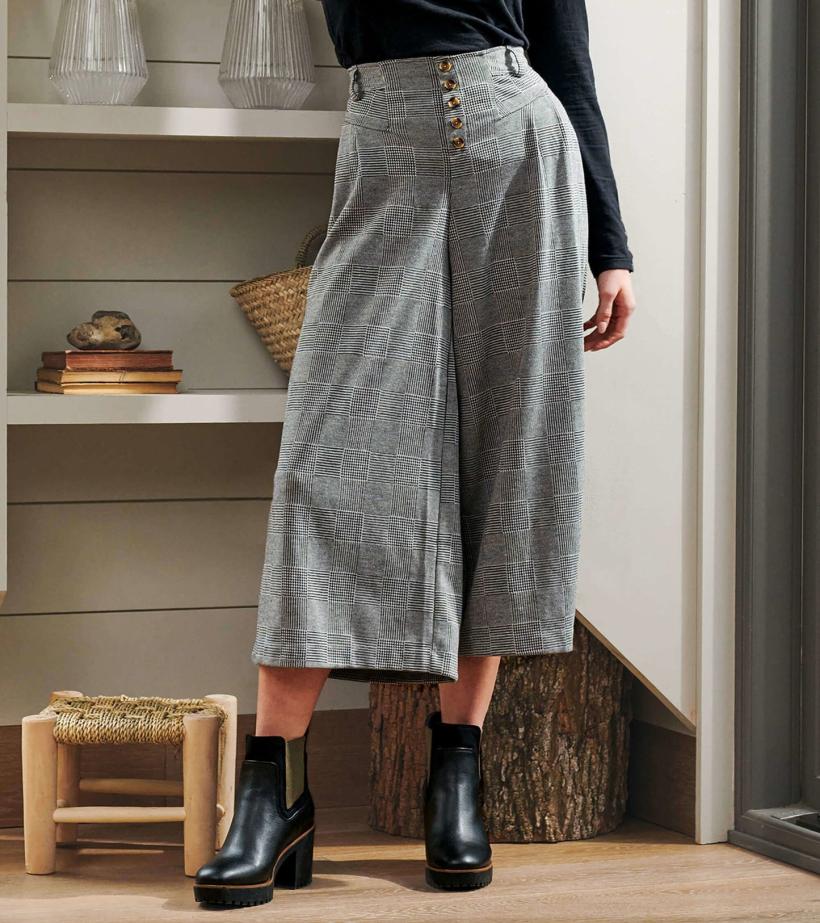Women Charlie Wide Leg Pants - Houndstooth | Hatley Bottoms