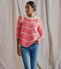 Women Chevron Swing Sweater - Dawn Sky Stripes | Hatley Sweaters