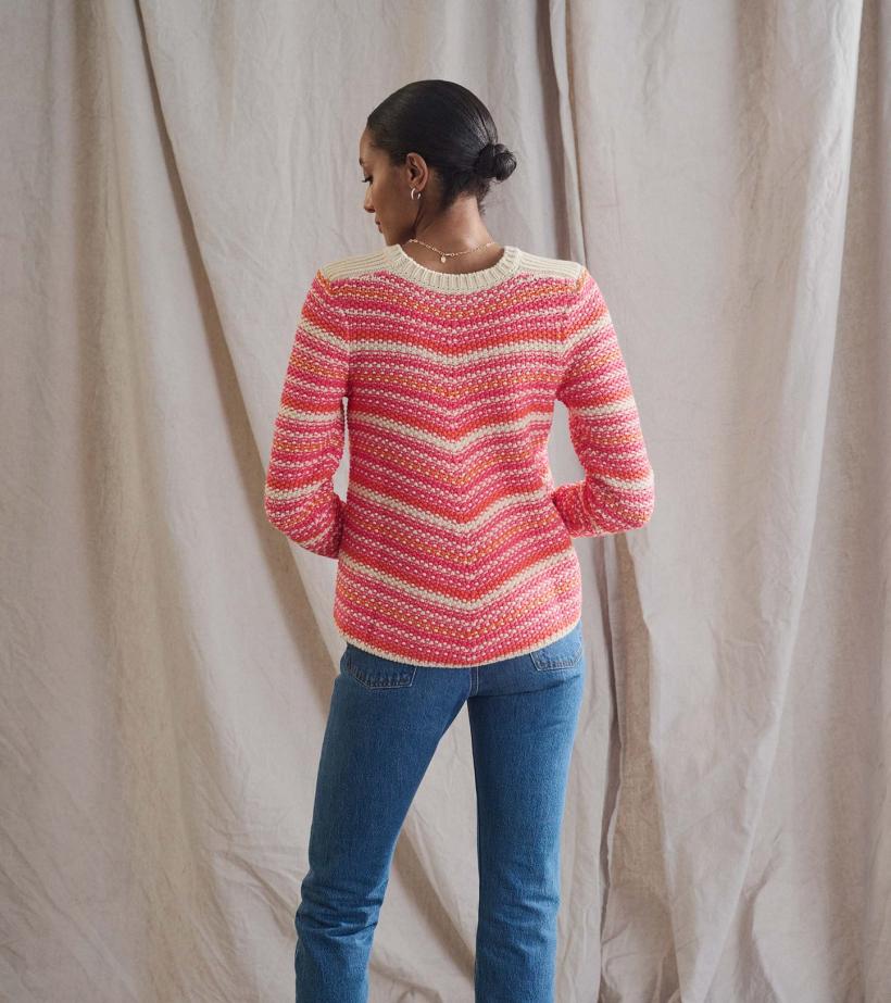 Women Chevron Swing Sweater - Dawn Sky Stripes | Hatley Sweaters