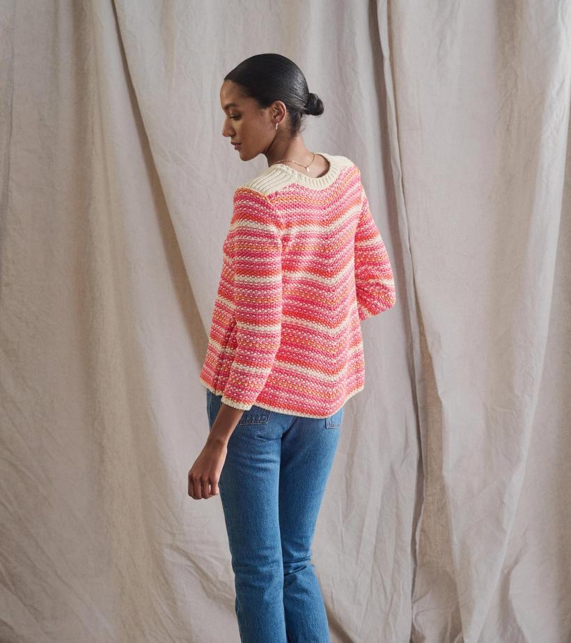 Women Chevron Swing Sweater - Dawn Sky Stripes | Hatley Sweaters