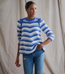 Women Chevron Swing Sweater - Navy Blue | Hatley Sweaters