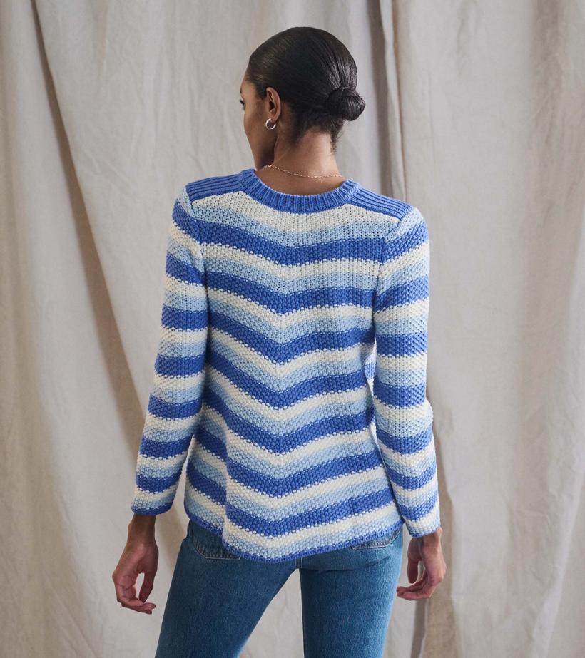 Women Chevron Swing Sweater - Navy Blue | Hatley Sweaters