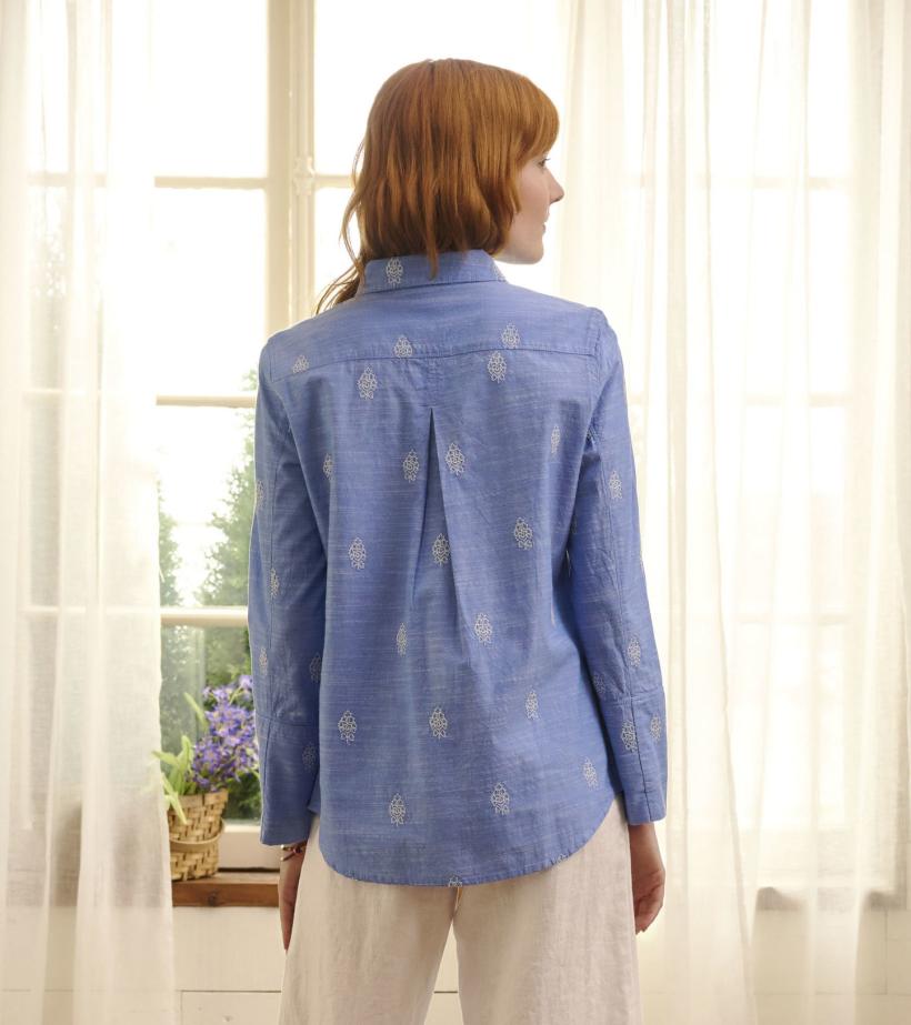 Women Cindy Blouse - White Embroidered Flowers | Hatley Tops