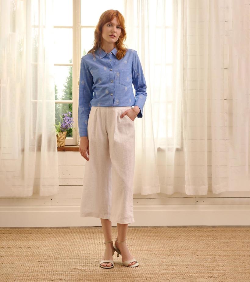 Women Cindy Blouse - White Embroidered Flowers | Hatley Tops