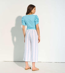 Women Cropped Wide Leg Pants - Sunny Stripes | Hatley Bottoms