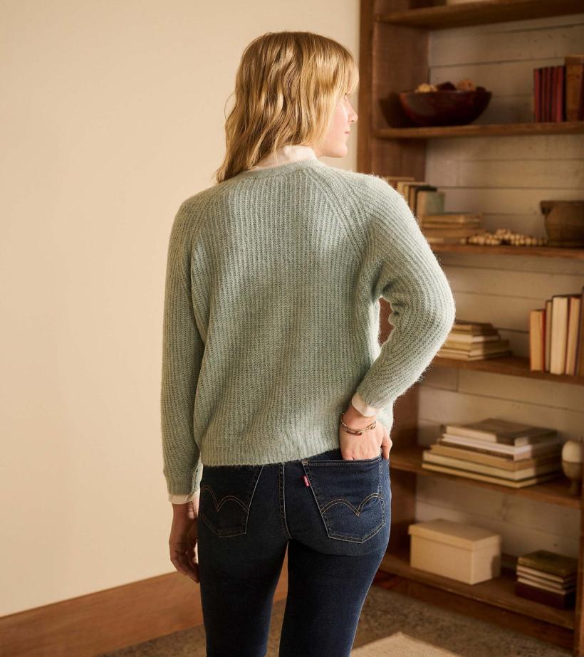 Women Cross Over Sweater - Sage Green | Hatley Sweaters