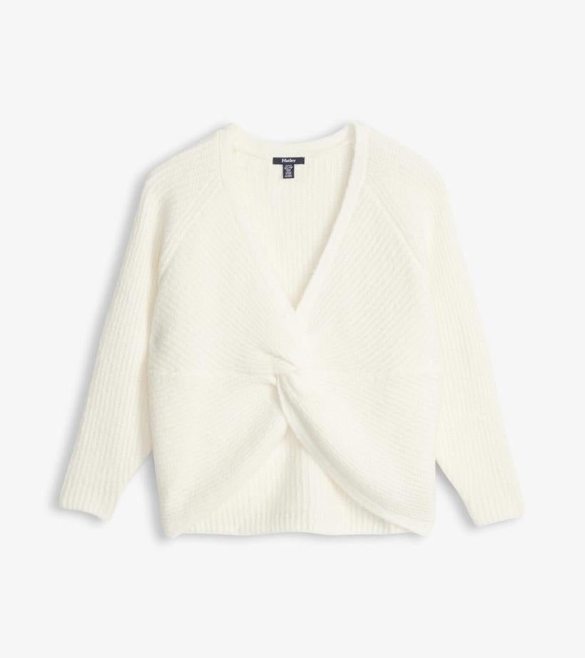 Women Cross Over Sweater - Winter White | Hatley Sweaters