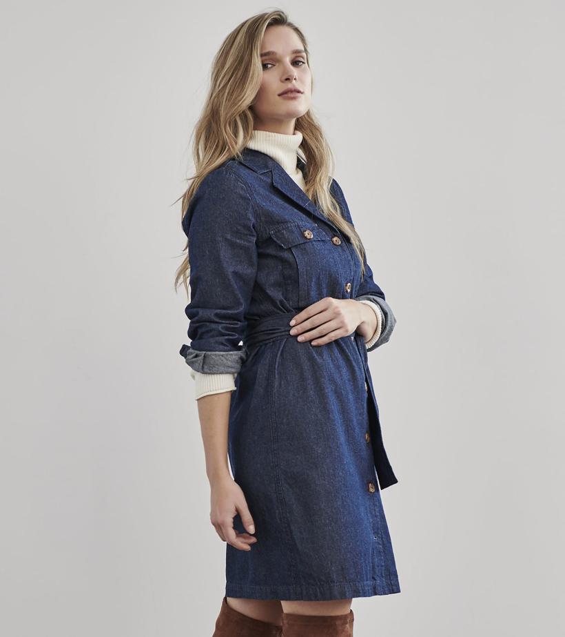 Women Denim Shirt Dress - Dark Wash | Hatley Dresses