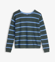 Women Devon Sweater - Teal Heather Stripes | Hatley Sweaters