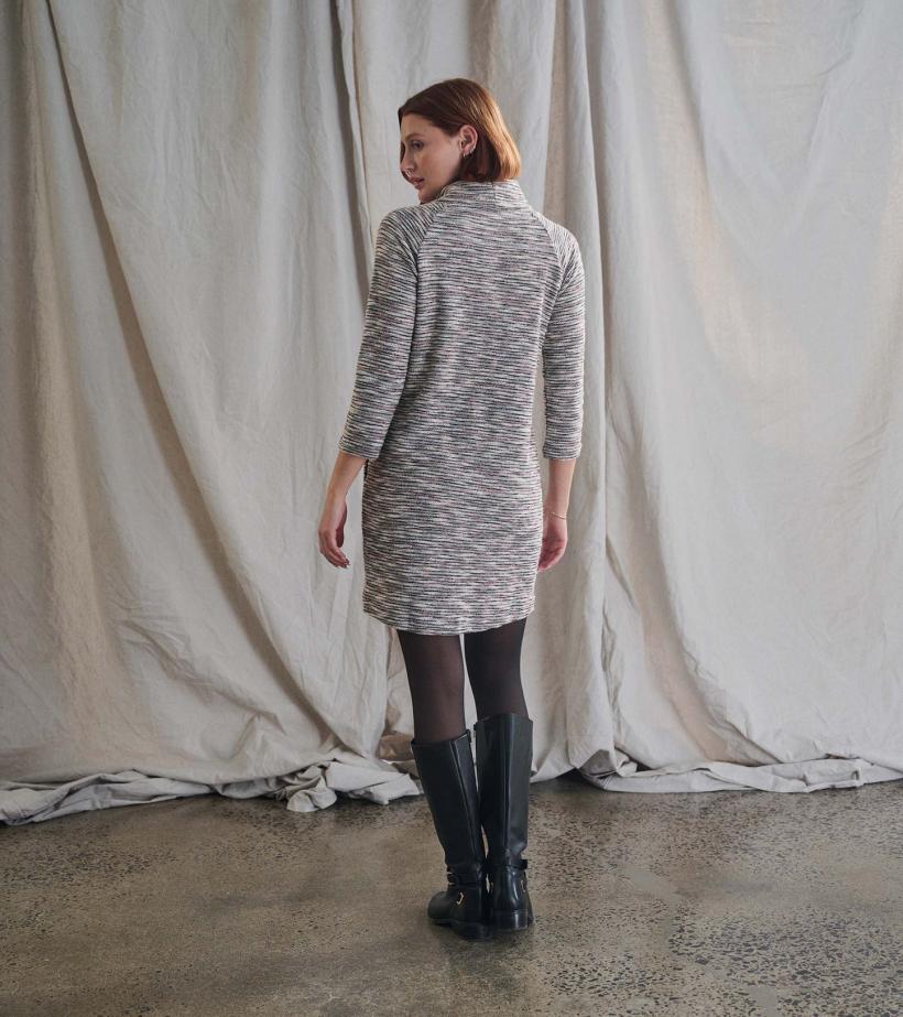 Women Draped Collar Dress - Heather Grey | Hatley Dresses