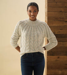 Women Dylan Cable Knit Sweater - Clear Rainbow | Hatley Sweaters