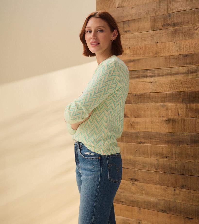 Women Ella Sweater - Chevron Print | Hatley Sweaters