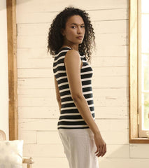 Women Everyday Tank - Caviar Stripes | Hatley Tops