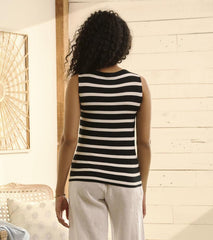 Women Everyday Tank - Caviar Stripes | Hatley Tops