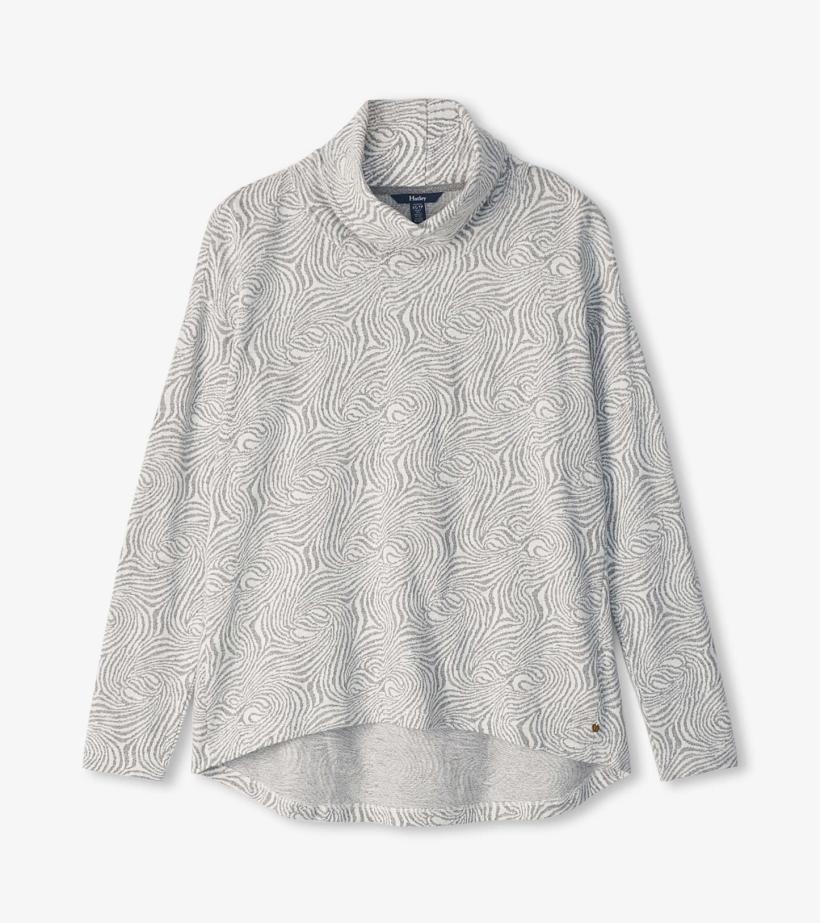 Women Funnel Neck Top - Textured Swirl | Hatley Tops