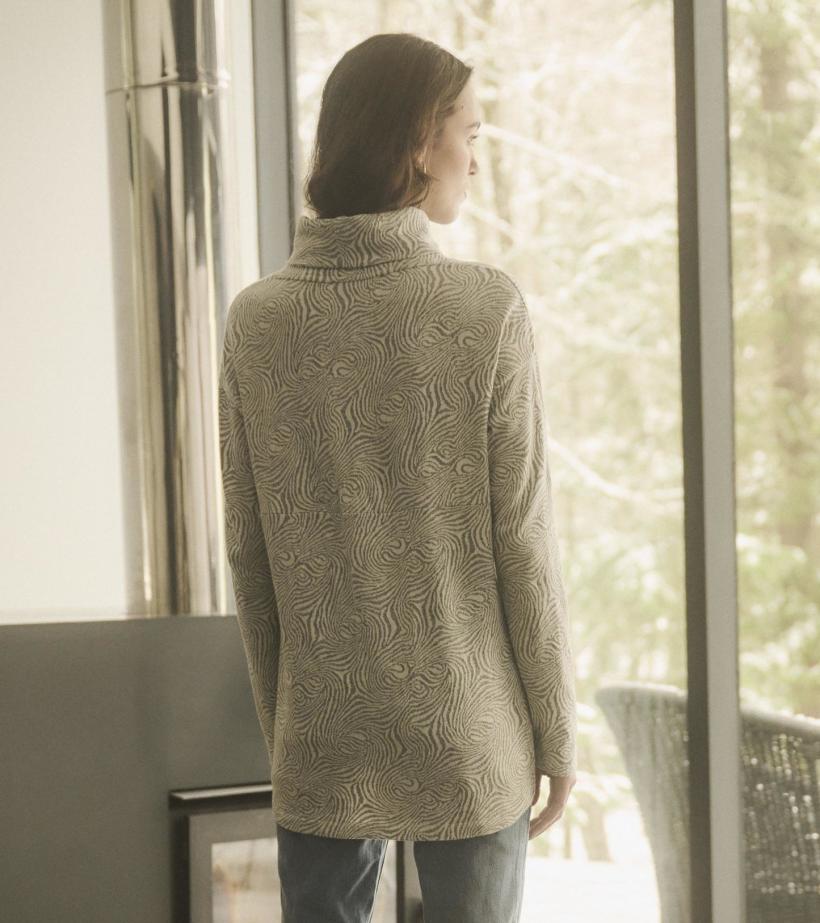 Women Funnel Neck Top - Textured Swirl | Hatley Tops