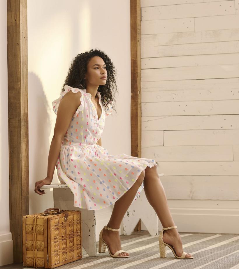 Women Godet Belted Dress - Summer Dots | Hatley Dresses
