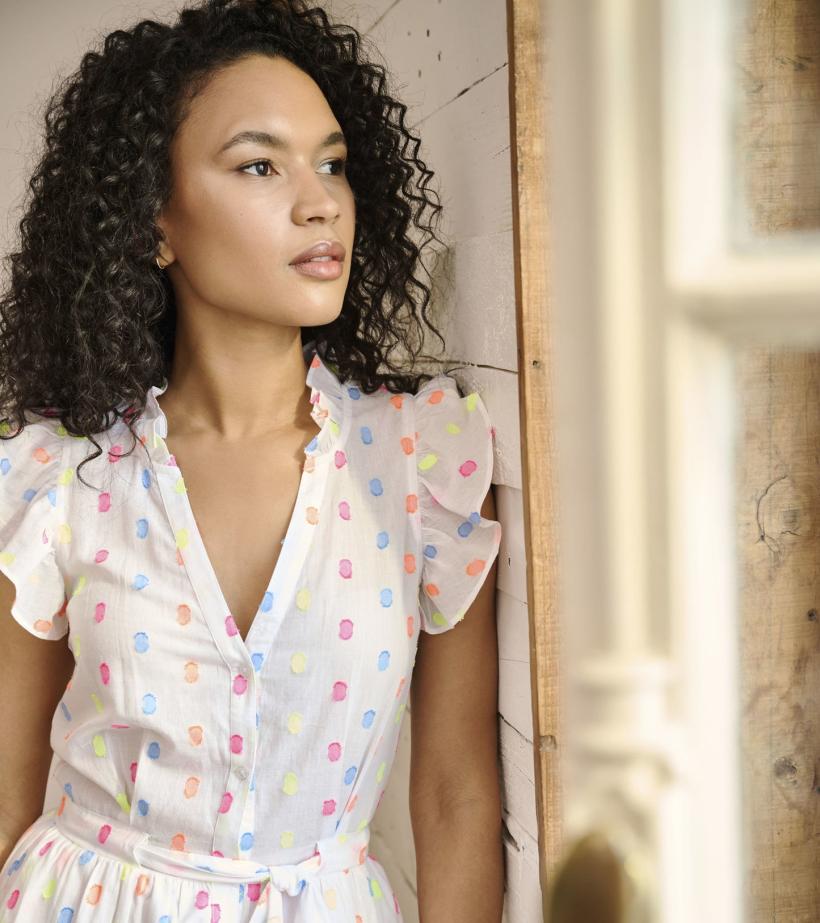 Women Godet Belted Dress - Summer Dots | Hatley Dresses