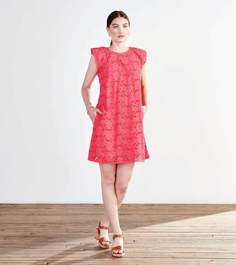 Women Kaia Eyelet Dress - Rouge Red | Hatley Dresses