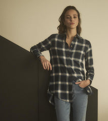 Women Lara Tunic - Wide Windowpane | Hatley Tops