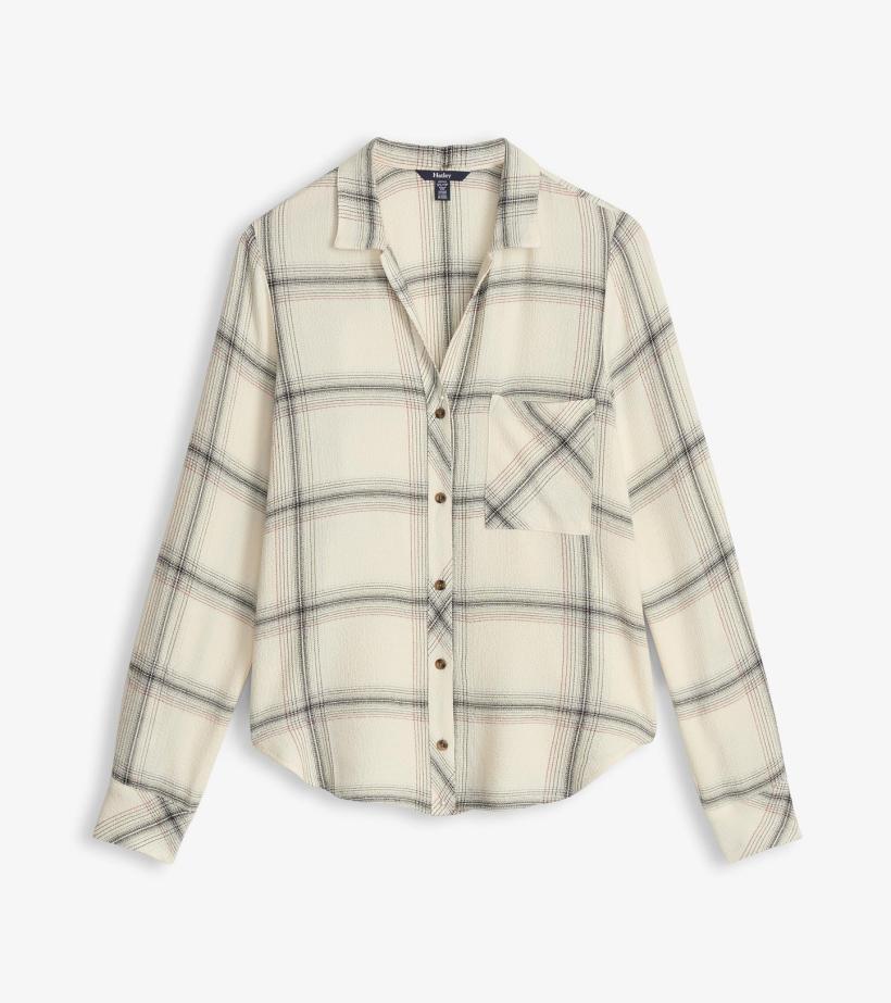 Women Lila Button Down - Cream Plaid | Hatley Tops