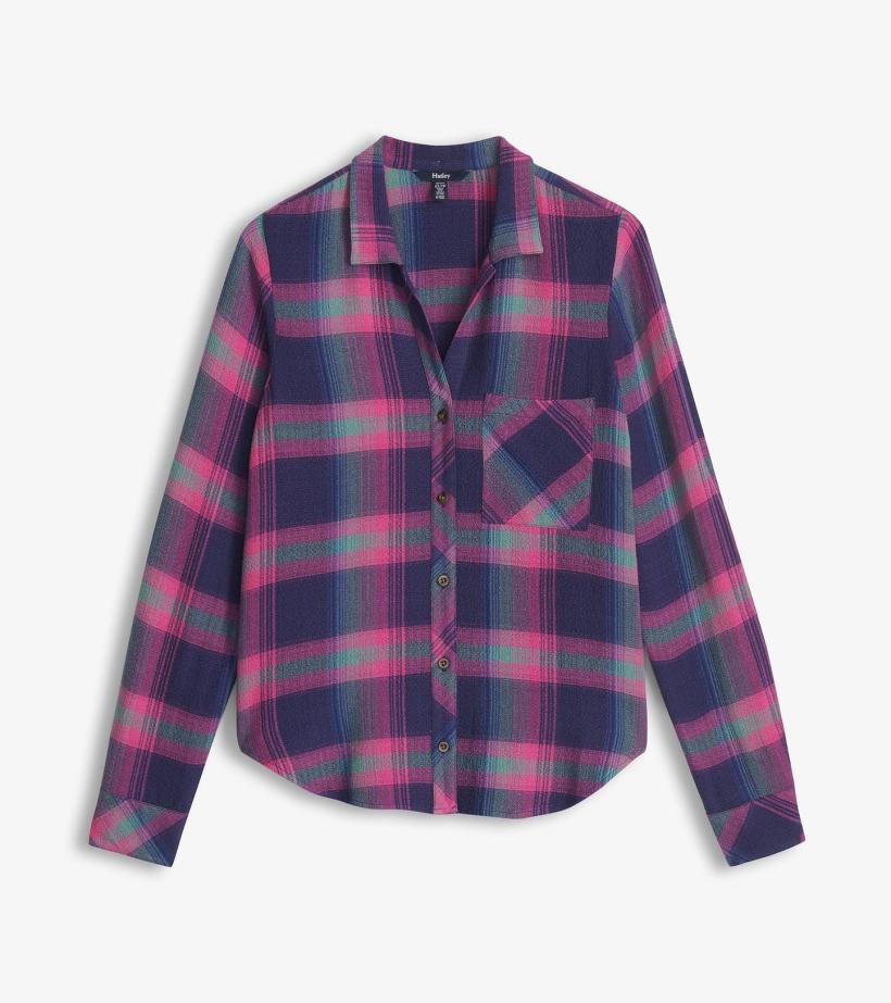 Women Lila Button Down - Fuchsia Plaid | Hatley Tops