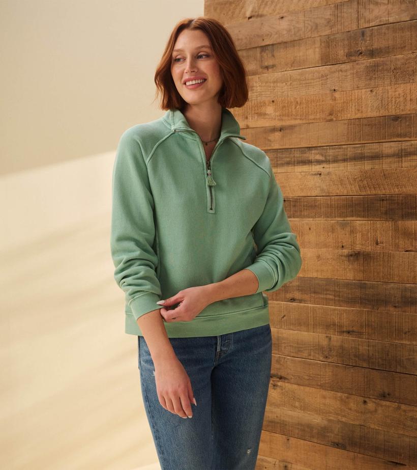 Women Mock Neck Pullover - Sage Green | Hatley Sweaters
