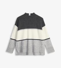 Women Mock Neck Tunic - Grey Block | Hatley Sweaters