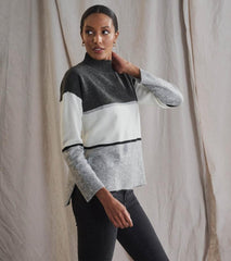 Women Mock Neck Tunic - Grey Block | Hatley Sweaters