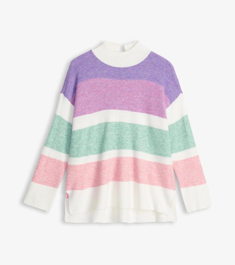 Women Mock Neck Tunic - Sunrise Colour Block | Hatley Sweaters