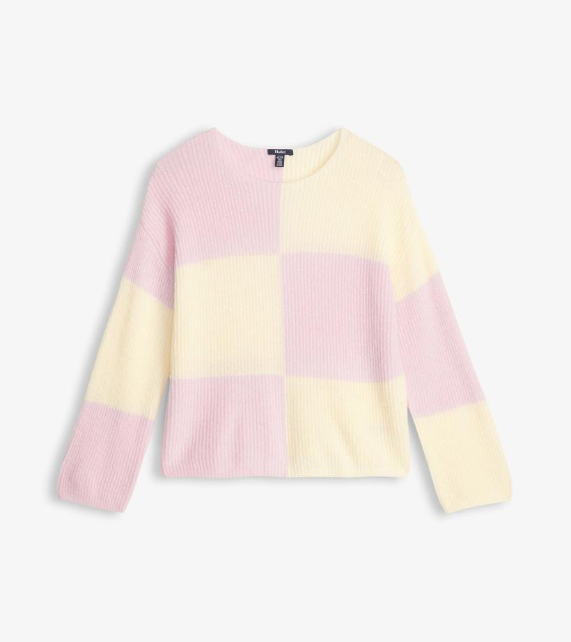 Women Monroe Sweater - Pink Blocks | Hatley Sweaters