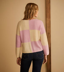 Women Monroe Sweater - Pink Blocks | Hatley Sweaters
