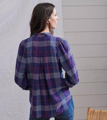 Women Olivia Blouse - Patriot Blue Plaid | Hatley Tops