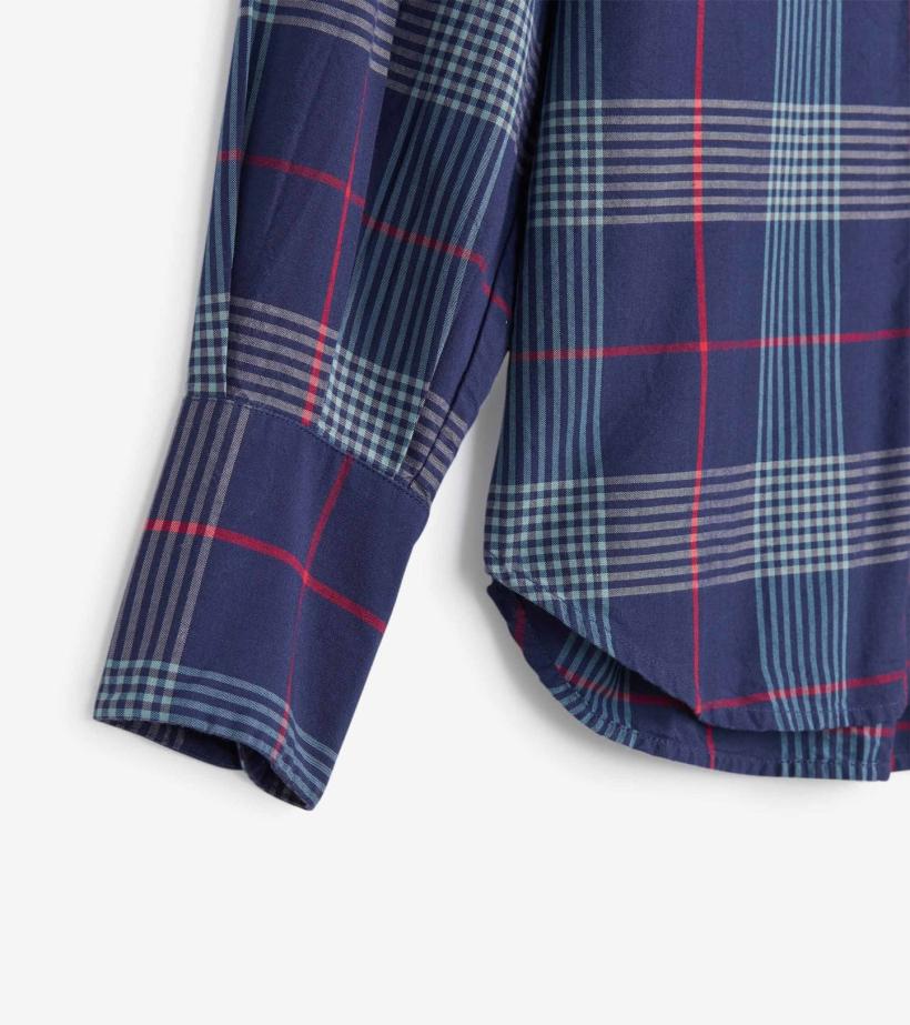Women Olivia Blouse - Patriot Blue Plaid | Hatley Tops