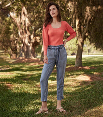 Women Paper Bag Pants - Blue Acid Rinse | Hatley Bottoms