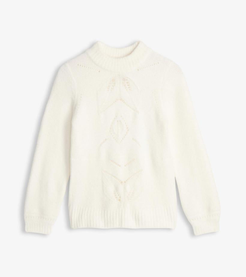 Women Petal Cable Sweater - Winter White | Hatley Sweaters