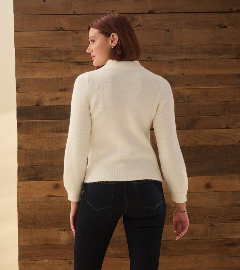 Women Petal Cable Sweater - Winter White | Hatley Sweaters