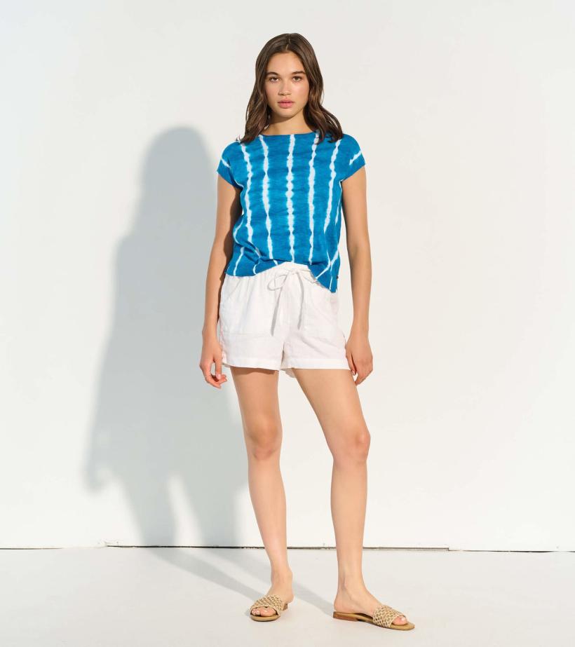 Women Piper Knit Tee - Mykonos Blue | Hatley Tops