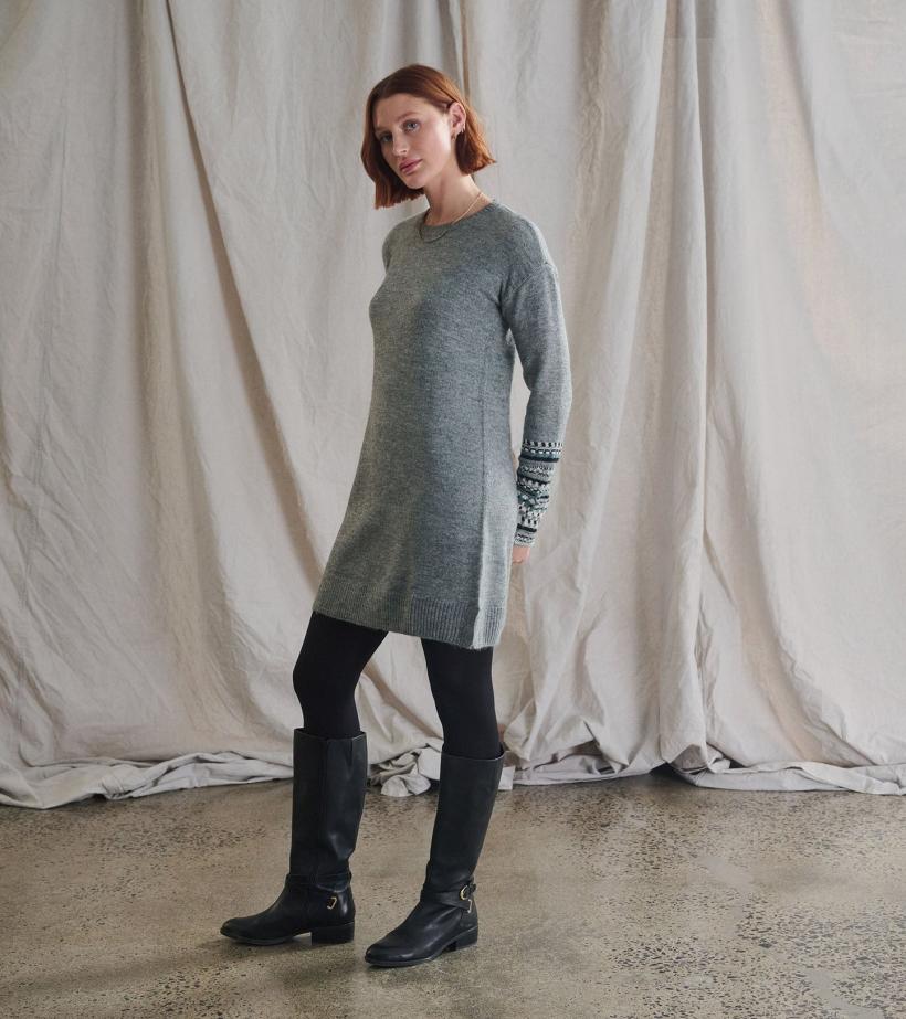 Women Sadie Sweater Dress - Charcoal Heather | Hatley Dresses