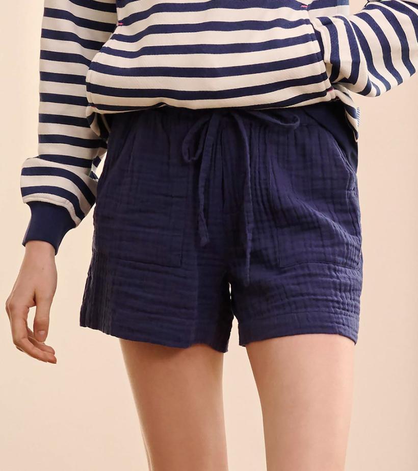 Women Santorini Shorts - Navy Gauze | Hatley Bottoms
