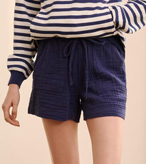 Women Santorini Shorts - Navy Gauze | Hatley Bottoms